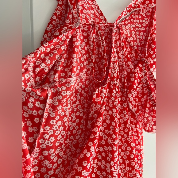 Red Floral Ruffle Dress - Picture 10 of 15